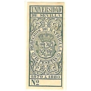 Derechos de Matricula. Universidad de Sevilla 1879-80