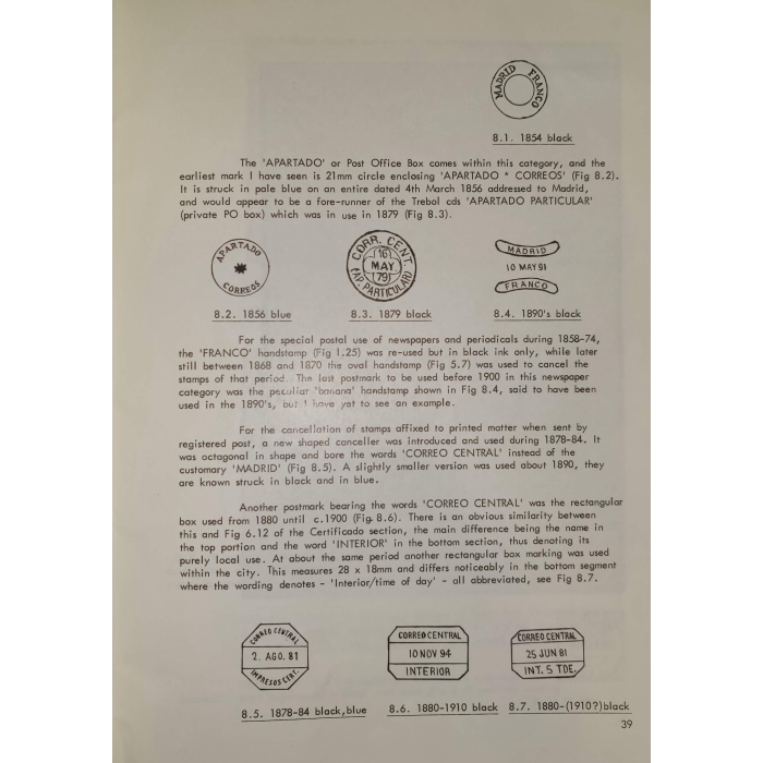 1353 2 libros de la Spanish Philatelic Society Bookclub Nº7 y Nº13. Markings of Madrid. Raros – imagen 4