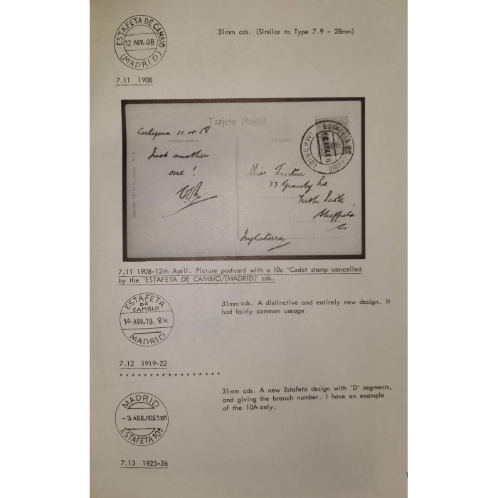 1360 2 libros de la Spanish Philatelic Society Bookclub Nº7 y Nº13. Markings of Madrid. Raros – imagen 11