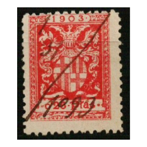 Barcelona Timbre Municipal 1903. 0,25 pesetas carmín.