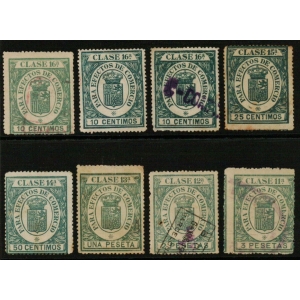 Efectos de Comercio. 1906. 8 Valores de la serie
