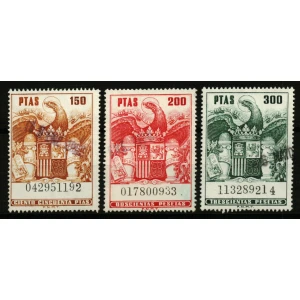 Pólizas de 1973/82. 3 valores de la serie.