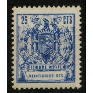 Especial Móvil. 1960/76. 25 cts. azul ultramar