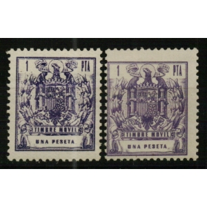 Especial Móvil. 1960/76. 1pta. violeta (2 valores, variedad color)