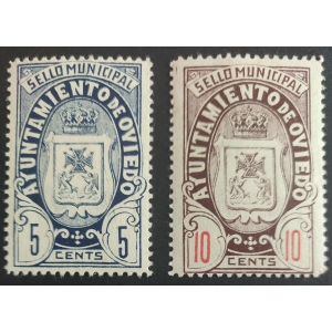 Sello Municipal de Oviedo. Años '40 ?. 2 valores