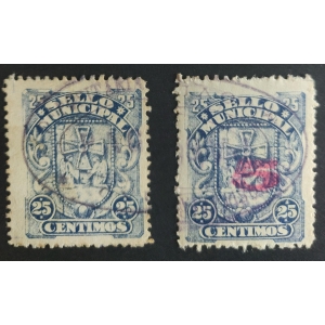 Sello Municipal de Oviedo. 1907. 2 Valores