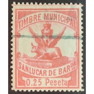 Timbre Municipal de Sanlúcar de Barrameda.1898. 1 valor