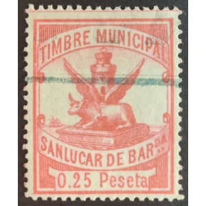 Timbre Municipal de Sanlúcar de Barrameda.1898. 1 valor