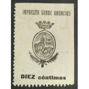 Sello del Ayuntamiento de Bilbao. Impuesto sobre anuncios. Años '30 ?. 1 valor
