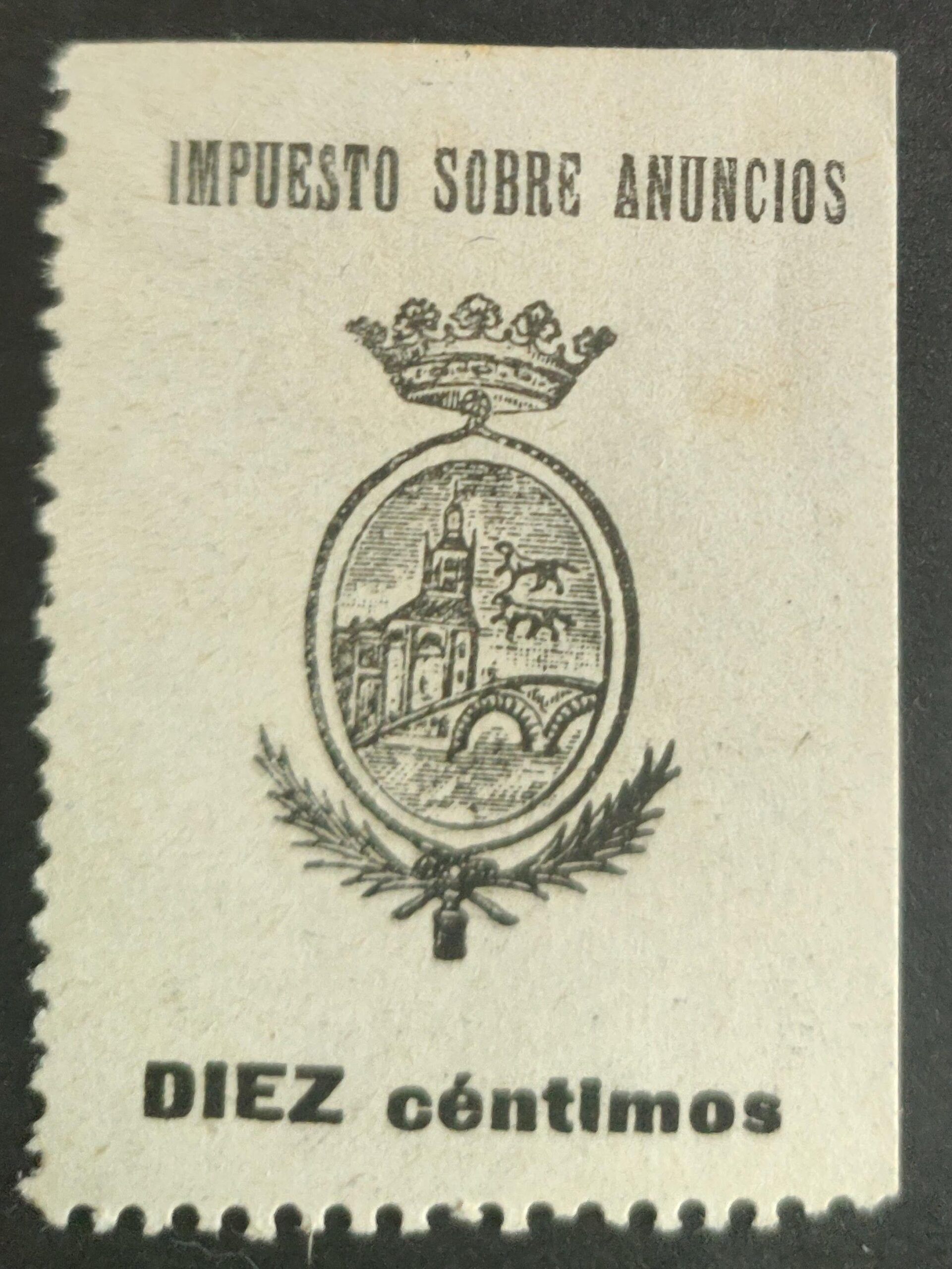 1965 Sello del Ayuntamiento de Bilbao. Impuesto sobre anuncios. Años '30 ?. 1 valor