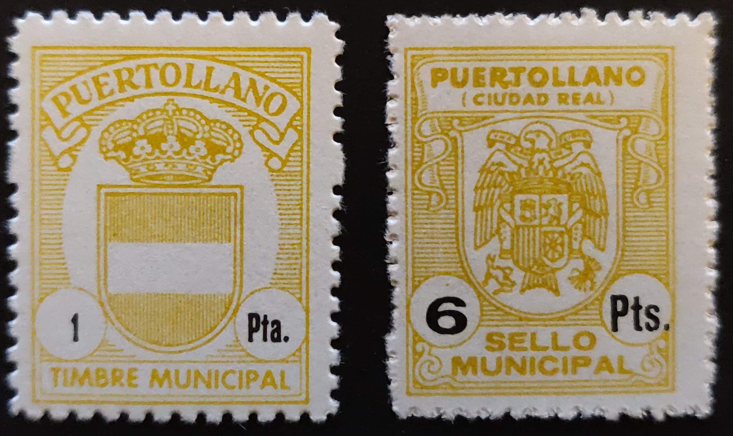 2083 Puertollano (Ciudad Real) Timbre Sello Municipal (2 valores)