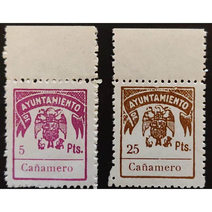 Cañamero (Cáceres) Timbre Municipal Ayuntamiento (2 valores)