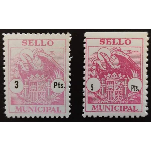 Sello Municipal Genérico de Ayuntamientos, Escudo Nacional (2 Valores)