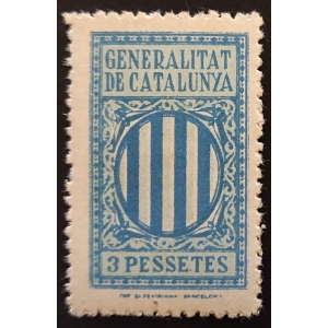 Generalitat de Catalunya 193? 3 Pessetes azul