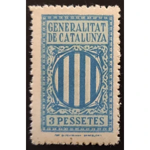 Generalitat de Catalunya 193? 3 Pessetes azul