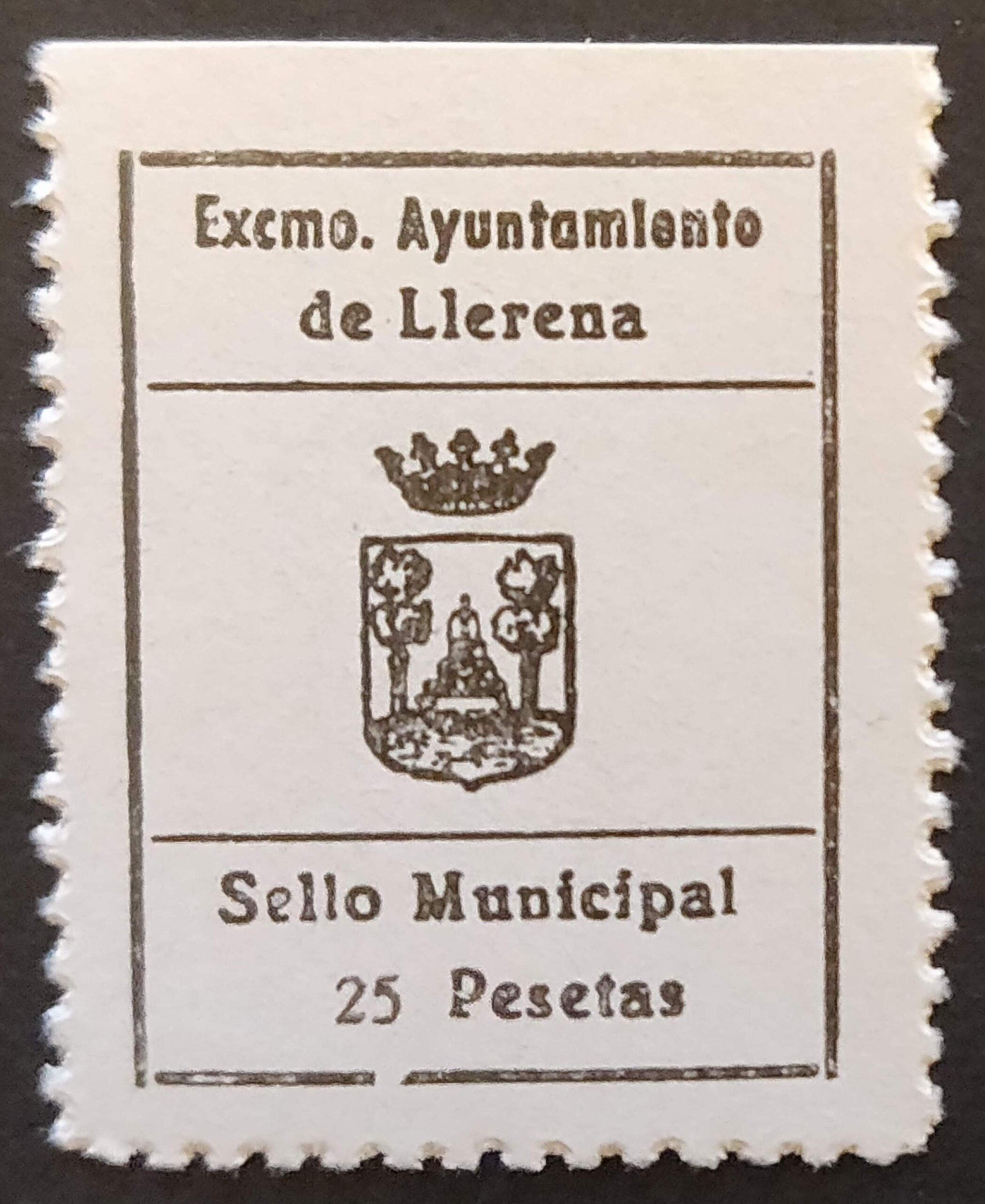 2142 Llerena (Badajoz) Sello fiscal Municipal Ayuntamiento