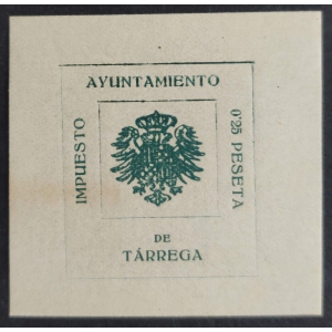 Impuesto Ayuntamiento de Tárrega. Años '20-'30 ?. 1 Valor