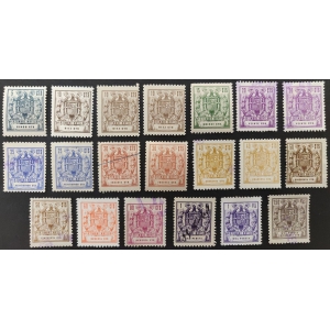 Especial Móvil. 1960/76. Valores de la serie con variedades de color.