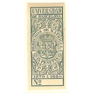Derechos de Matrícula. Universidad de Barcelona 1879-80
