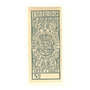 Derechos de Matrícula. Universidad de Barcelona 1879-80