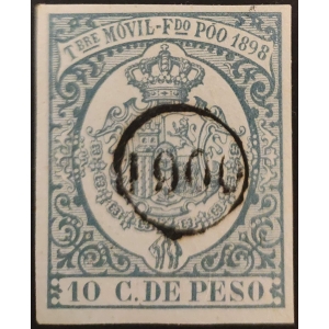 Timbre Móvil Fdo. Poo 1898 con sobrecarga circular 1900