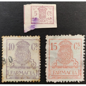 Especial Móvil Medicamentos. Farmacia 1927. 3 valores de la serie