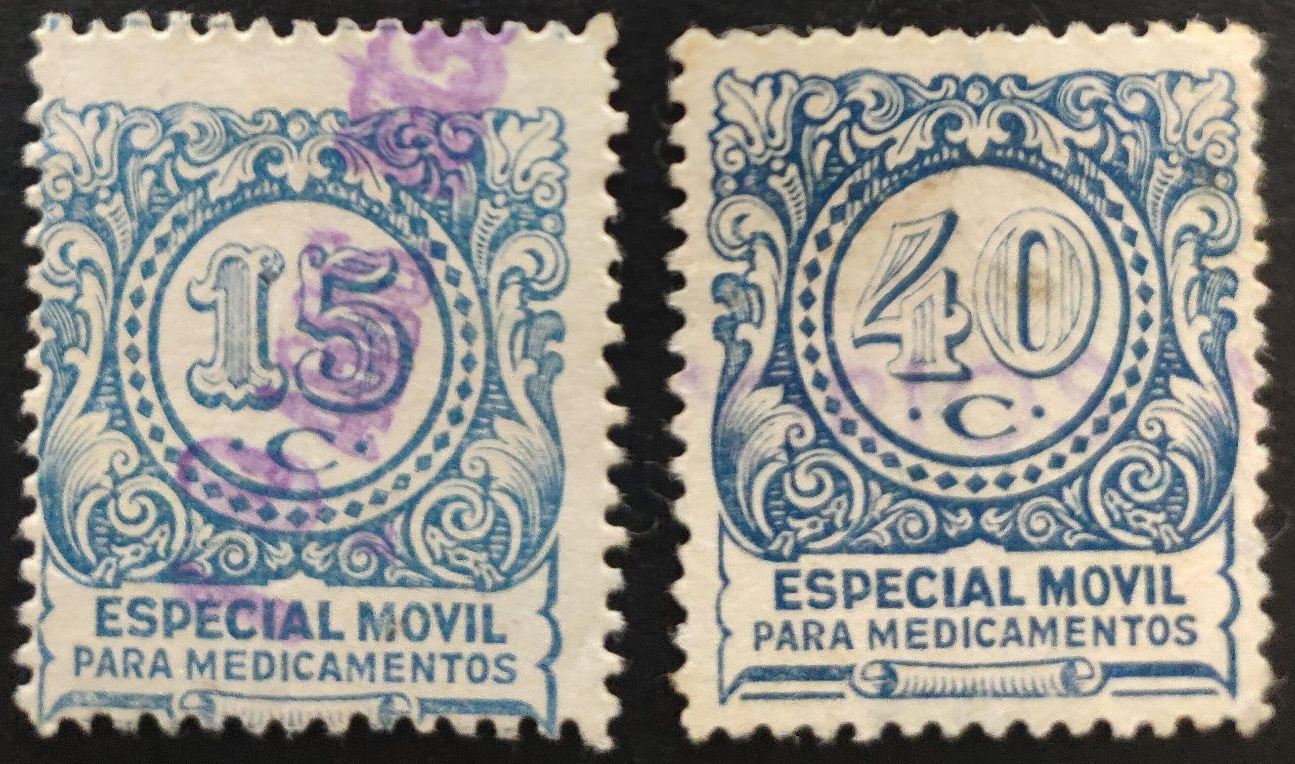 2334 Especial Móvil Medicamentos 1929. 2 valores de la serie.