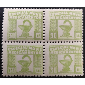 Especial Móvil Medicamentos 1937. Blq de 4.
