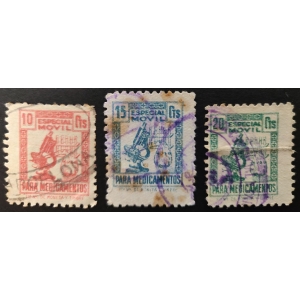 Especial Móvil Medicamentos. Microscopio 1939/41. 3 valores