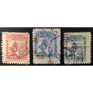 Especial Móvil Medicamentos. Microscopio 1939/41. 3 valores