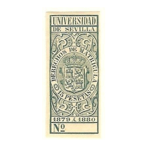 Derechos de Matrícula. Universidad de Sevilla 1879-80