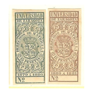 Derechos de Matricula. Universidad de Zaragoza 1879-81