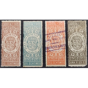 Impuesto Deuda, Valores Industriales o Mercantiles. 4 sellos 1894/95