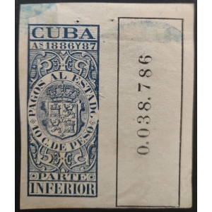 Colonias Españolas. Cuba. Pagos al Estado 1886 y 1887