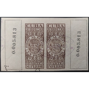 Colonias Españolas. Cuba. Pagos al Estado 1888 y 1889. Un Peso. Completo