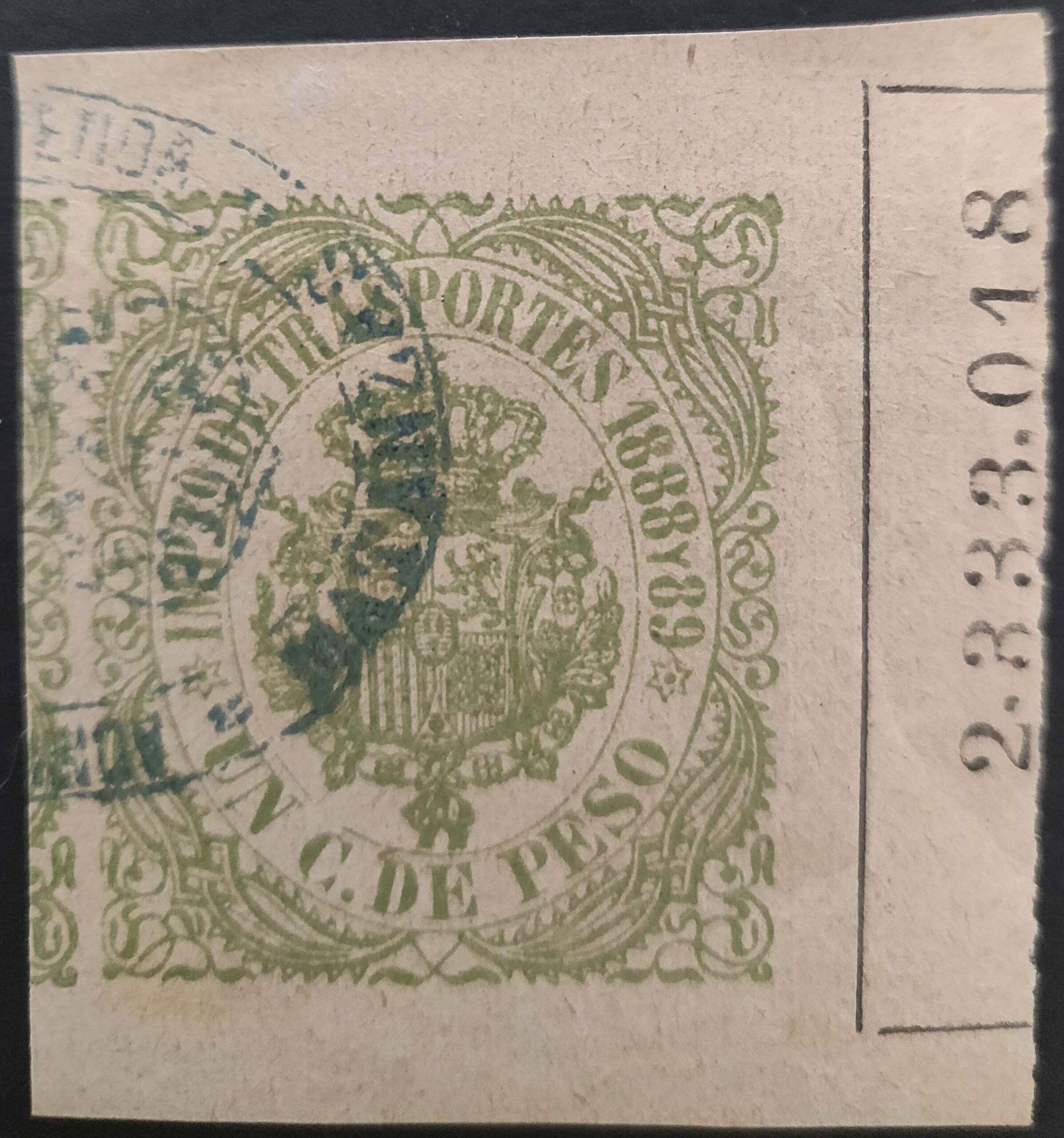 2497 Colonias Españolas. Cuba. Impuesto de Transportes 1888 y 1889