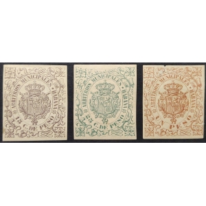 Colonias Españolas. Cuba. Arbitrios Municipales Habana 1890. 3 sellos.