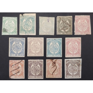 Colonias Españolas. Cuba. Timbre Móvil 1888-1897. 13 sellos.