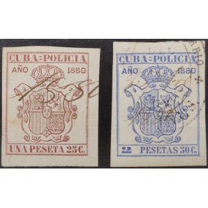 Colonias Españolas. Cuba. Pólizas. 1880
