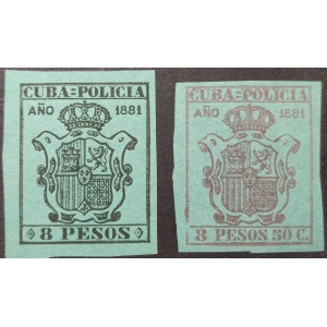 Colonias Españolas. Cuba. Pólizas. 1881