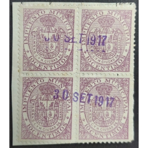 Impuestos municipales del Ayuntamiento de Granada. Año 1917 - Bloque de 4