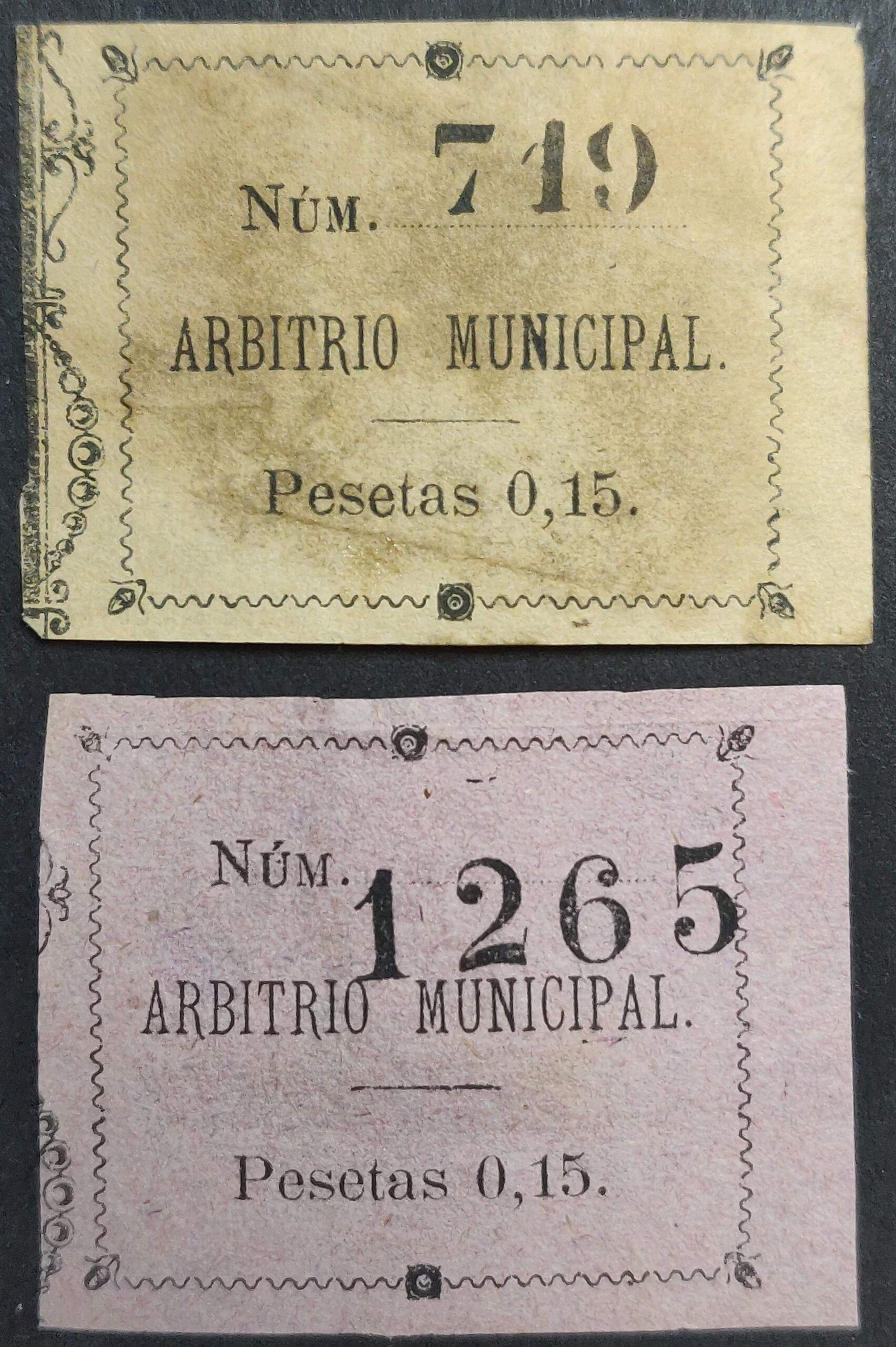 2641 Arbitrios municipales del Ayuntamiento de Granada. Año 1897 - 2 valores