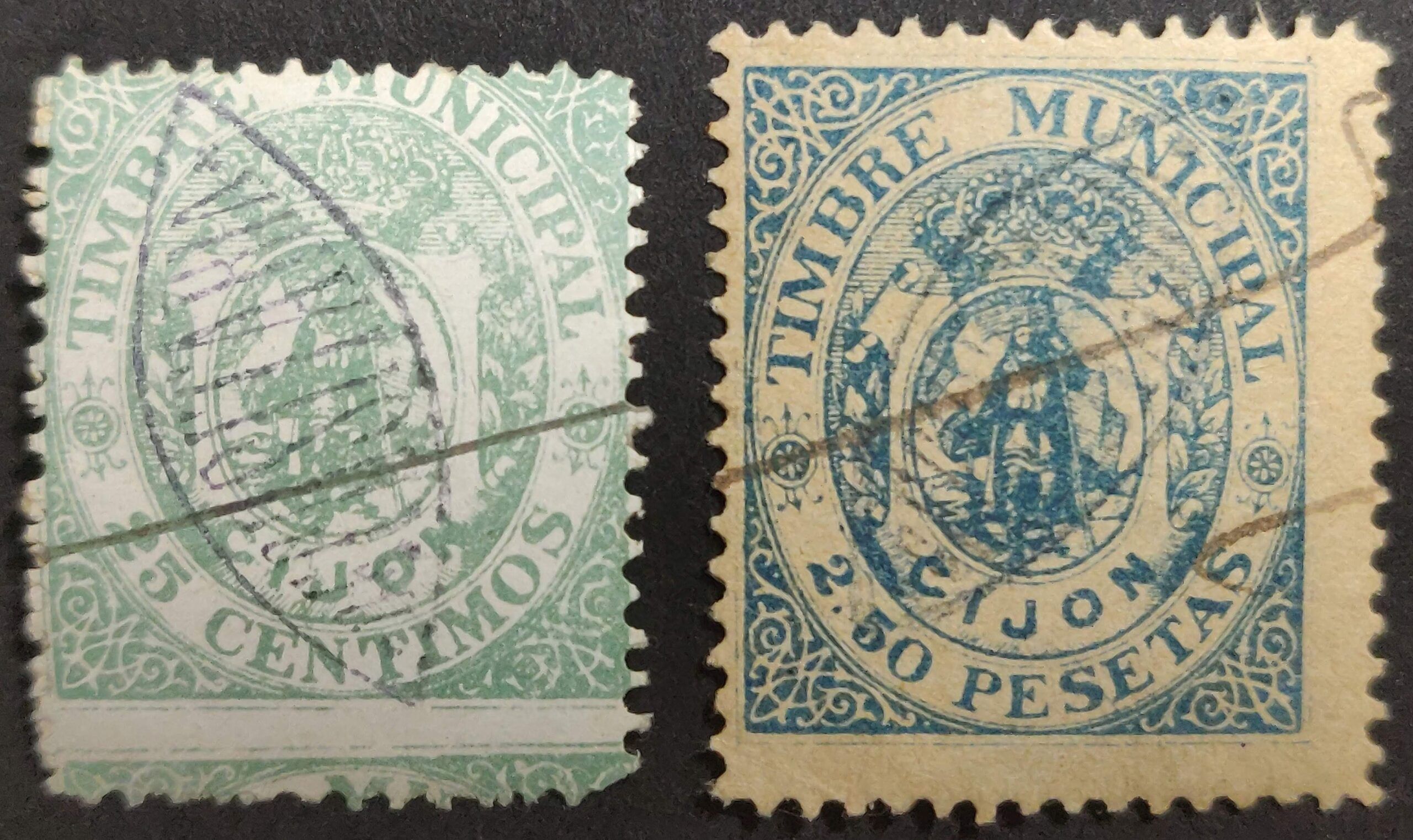 2645 Arbitrios municipales del Ayuntamiento de Gijón. Año 1892 - 2 valores