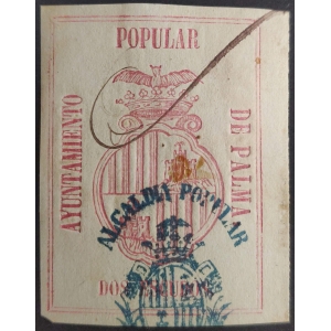 Sello del Ayuntamiento Popular de Palma de Mallorca. 1868 . 1 valor