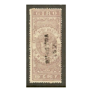 Efectos de Comercio. Giro.1874. 1 Valor en Pesetas de la Serie Impuesto de Guerra