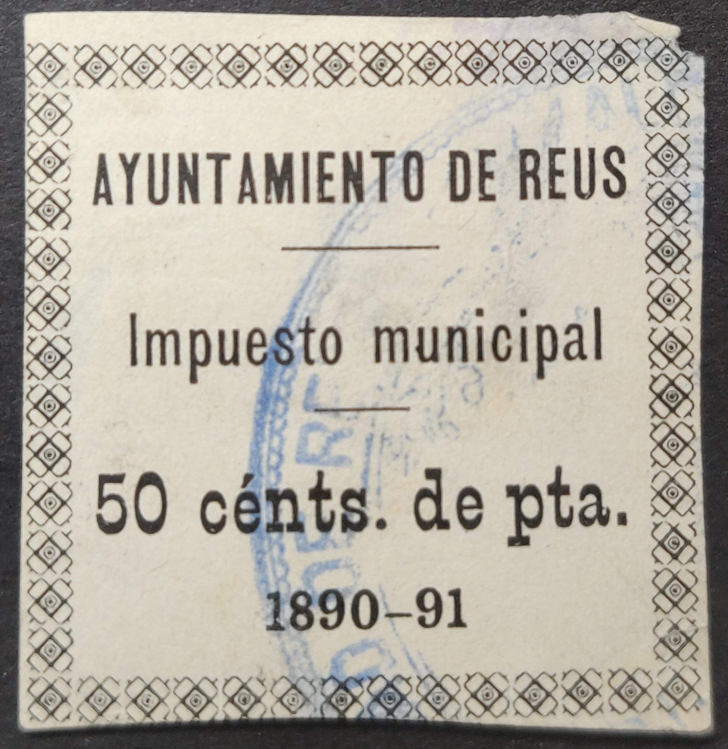 2758 Impuesto Municipal del Ayuntamiento de Reus (Tarragona). 1890-91
