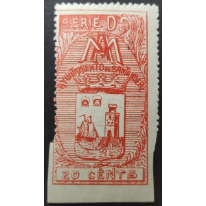 Timbre Municipal del Ayuntamiento de Santander. 1910-1930 aprox.
