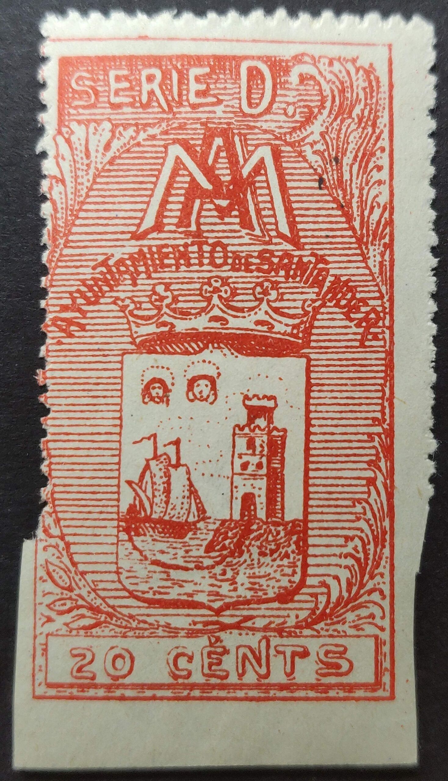 2768 Timbre Municipal del Ayuntamiento de Santander. 1910-1930 aprox.