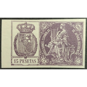Póliza 1903 Posesiones Españolas de África Occidental. 15 pesetas. Numeración A. 0,000,000