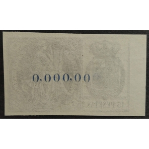 Póliza 1903 Posesiones Españolas de África Occidental. 15 pesetas. Numeración A. 0,000,000 – imagen 2